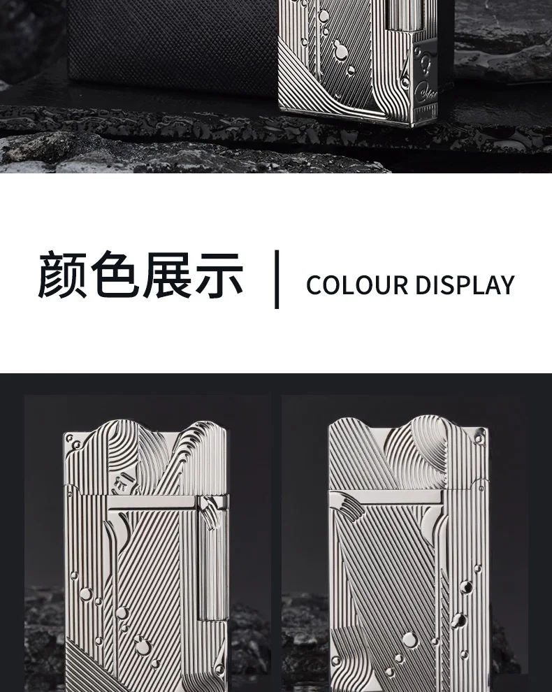 Description Picture 5 of itemGold Sleep Mermaid Pattern Vintage Lighter Cigarette Smoking Pure Copper Gas Lighters Classic Sound Metal Lighters Gift
