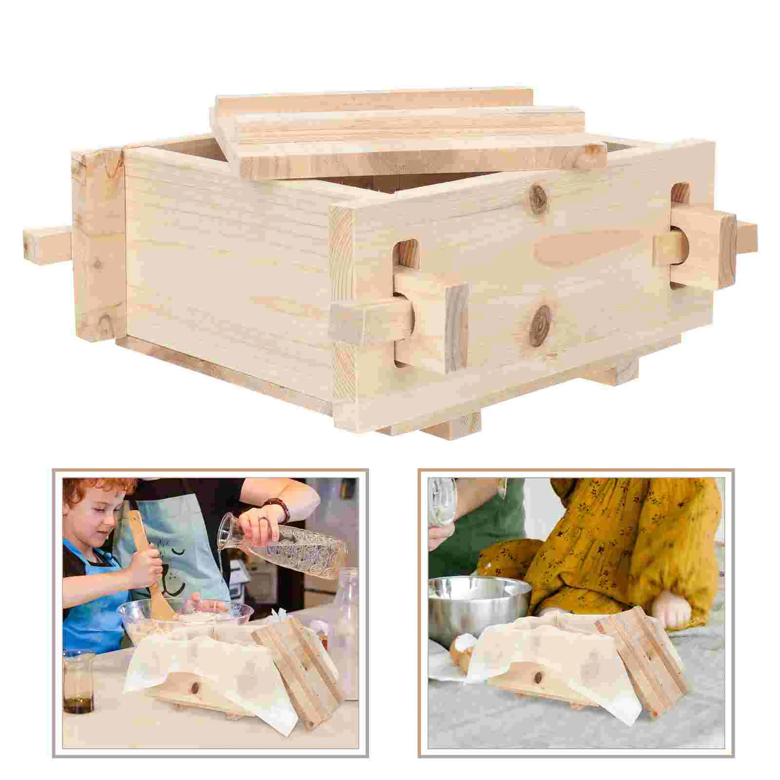 Tofu and Tool Homemade Maker Machine Making Wood Kit with Cloth Container