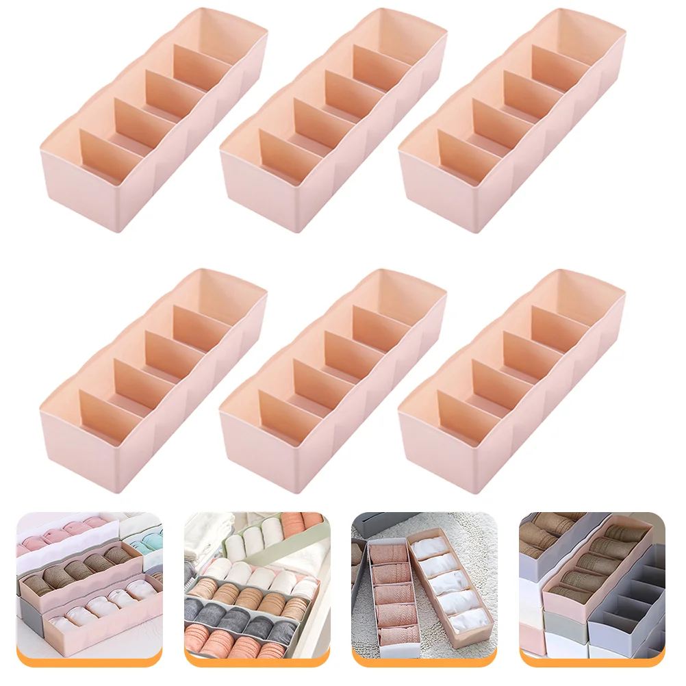 

Socks Organizer Divider: 6pcs 5 Grids Pantiess Sock Organizer Closet Cabinet Organizer for Storing Socks Ties Belts