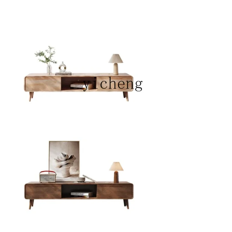 

Yy Solid Wood Coffee Table TV Cabinet Simple Modern Small Apartment Locker