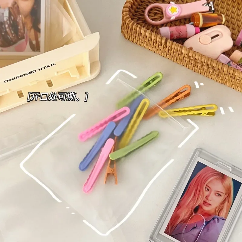 10PCS Clear Zip Lock Plastic Card Package Bags with Zipper Self Seal Transparent Ziplock Kpop Card Packaging Self Sealing OPP Bag