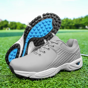 Mens Over Size 40-47 Golfing Sport Shoes Anti-slippery Youth Outdoor Grass Golf Sport Training Sneak Turf Jogging Shoes Boy 1
