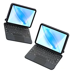 Enhanced Touchpad Keyboard Case with 7 - Color Backlit and Type - C Rechargeability for iPad mini 6 (GRAY)