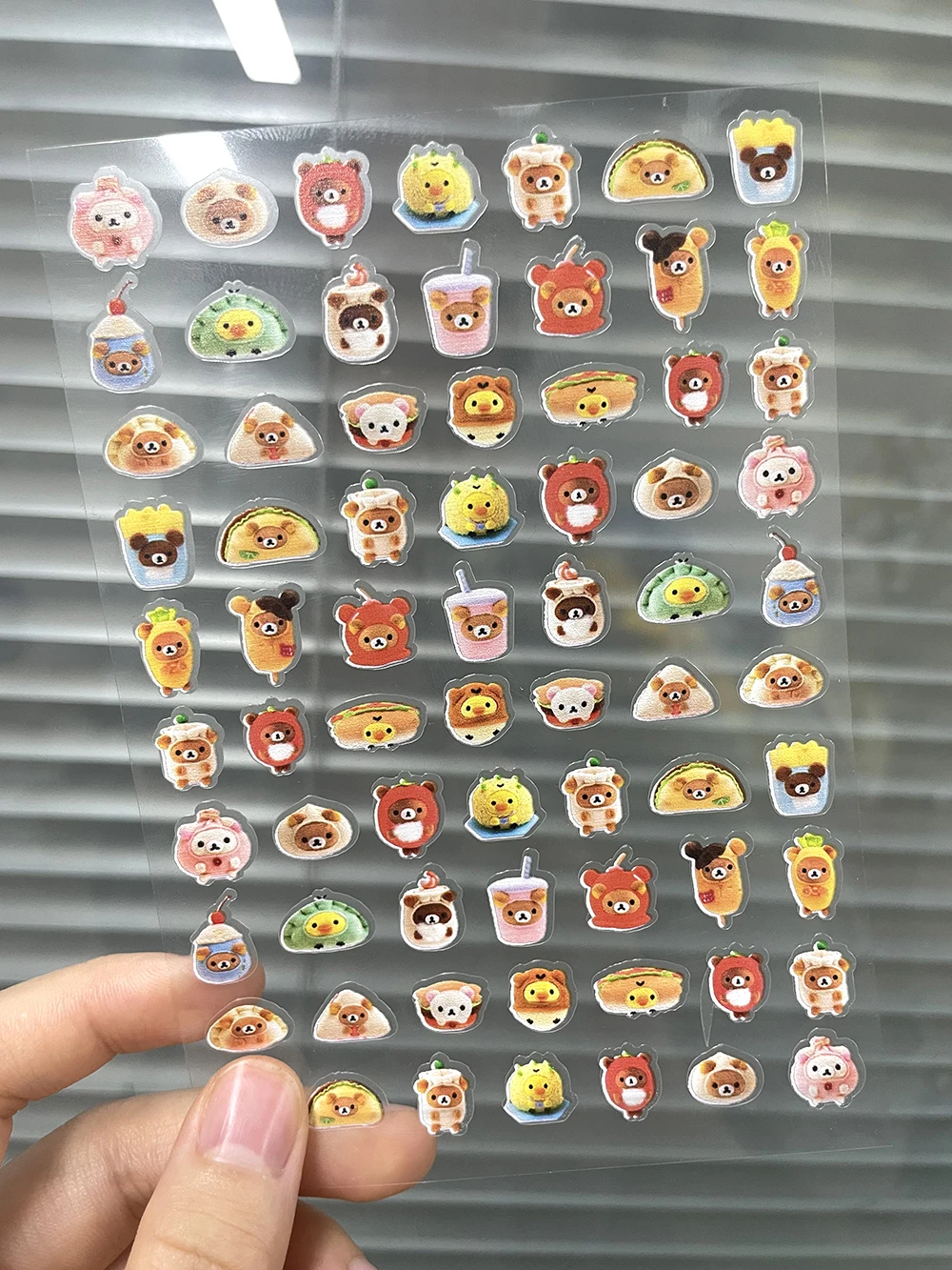Kawaii Rilakkuma Expressions Nail Art Stickers - Cute and Waterproof Decals