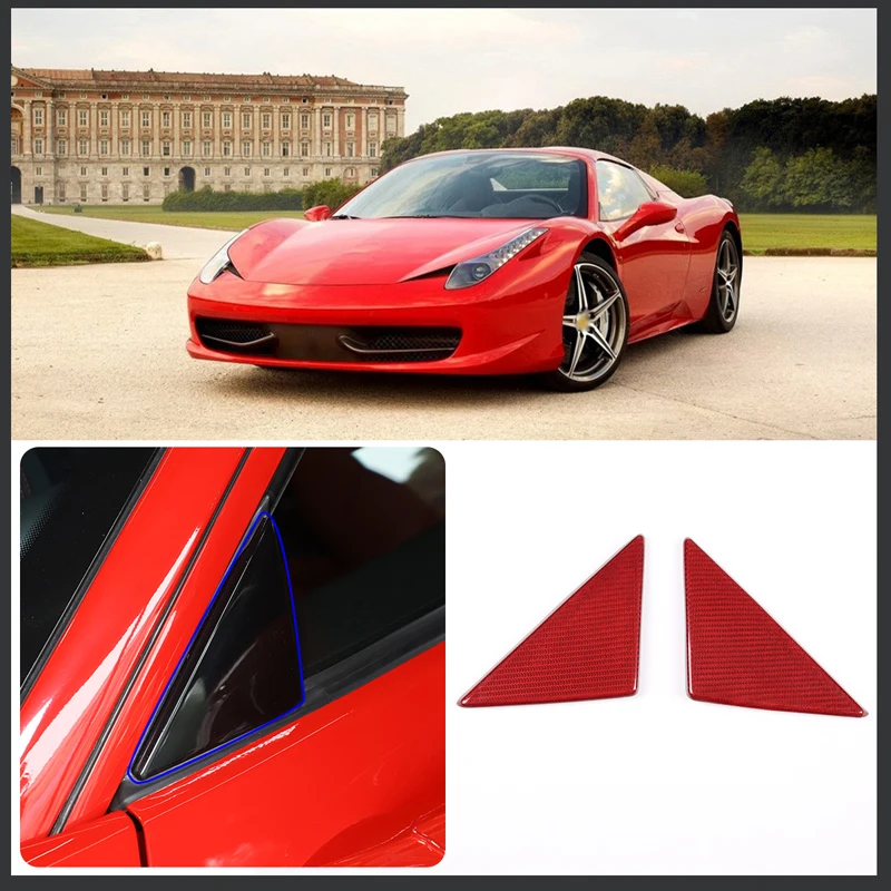 

Для Ferrari 458 2011-2016 автомобильный Стайлинг из настоящего углеродного волокна A-pillar треугольная наклейка на крышку автомобильные внешние аксес...