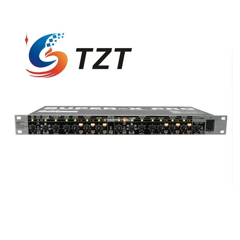 TZT CX3400 프로페셔널 2채널/3채널/4채널 오디오 신호 분배기 스테이지 퍼포먼스 디지털 크로스오버 주파수 분할기