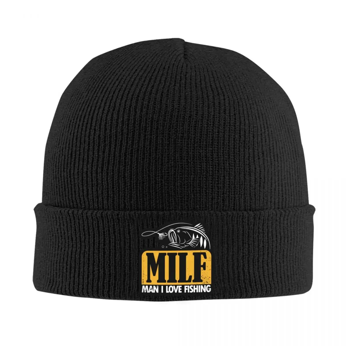 

Milf Man I Love Fishing Bonnet Hats Cool Knit Hat For Men Women Winter Warm Fisherman Fish Gift Skullies Beanies Caps