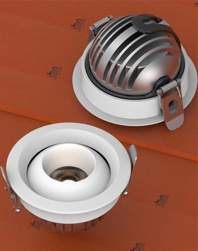 

360 Degree Universal Adjustable Led Downlight Recessed Ceiling Lamp Spotlight Aluminum COB Light 10W AC110V 220V Home Ra≥95