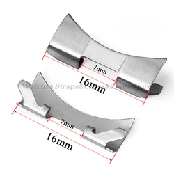 Premium Stainless Steel Band Connectors for Curved End Link Strap Adapter Accessories (16mmx7mm)