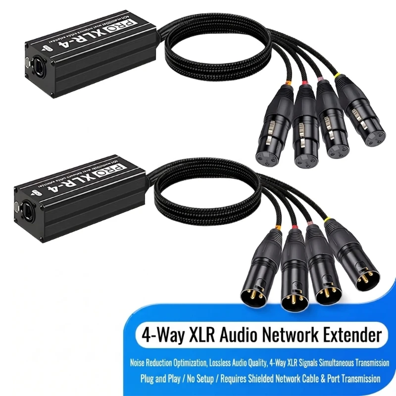 전문 음악 시스템 무대 조명용 금속 하우징이 있는 신뢰성 4채널 XLR DMX512 네트워킹 케이블 익스텐더