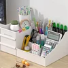 1PC White New Drawer Makeup Storage Box Dormitory Finishing Plastic Shelf Cosmetics Skin Care Dressing Table Desktop ﻿ 2