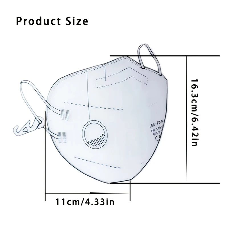 Masque FFP3 NR CE 7 Couches avec Valve - Lot de 10/20/50
