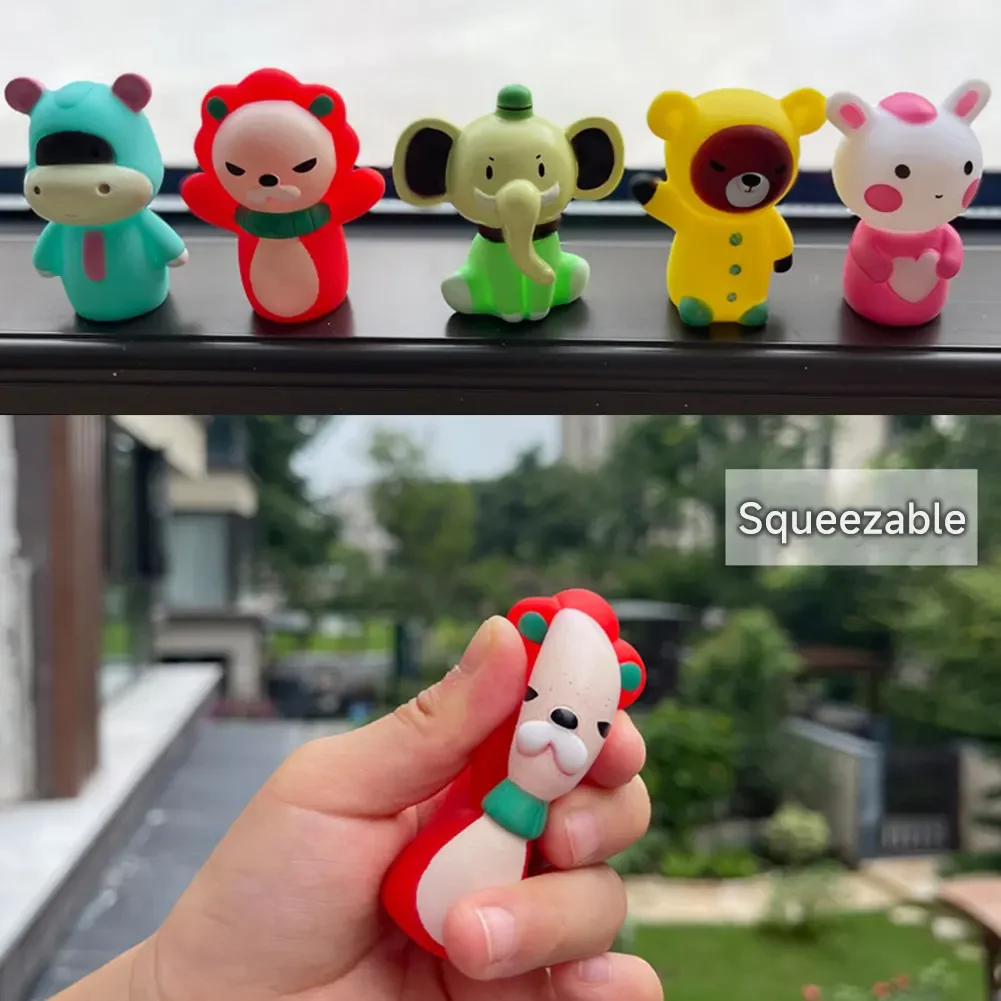 키즈 미니 동물 과일 야채 손가락 인형 장난감 세트 이야기하기  교육용 스토리 타임 목욕 부모 자녀 게임