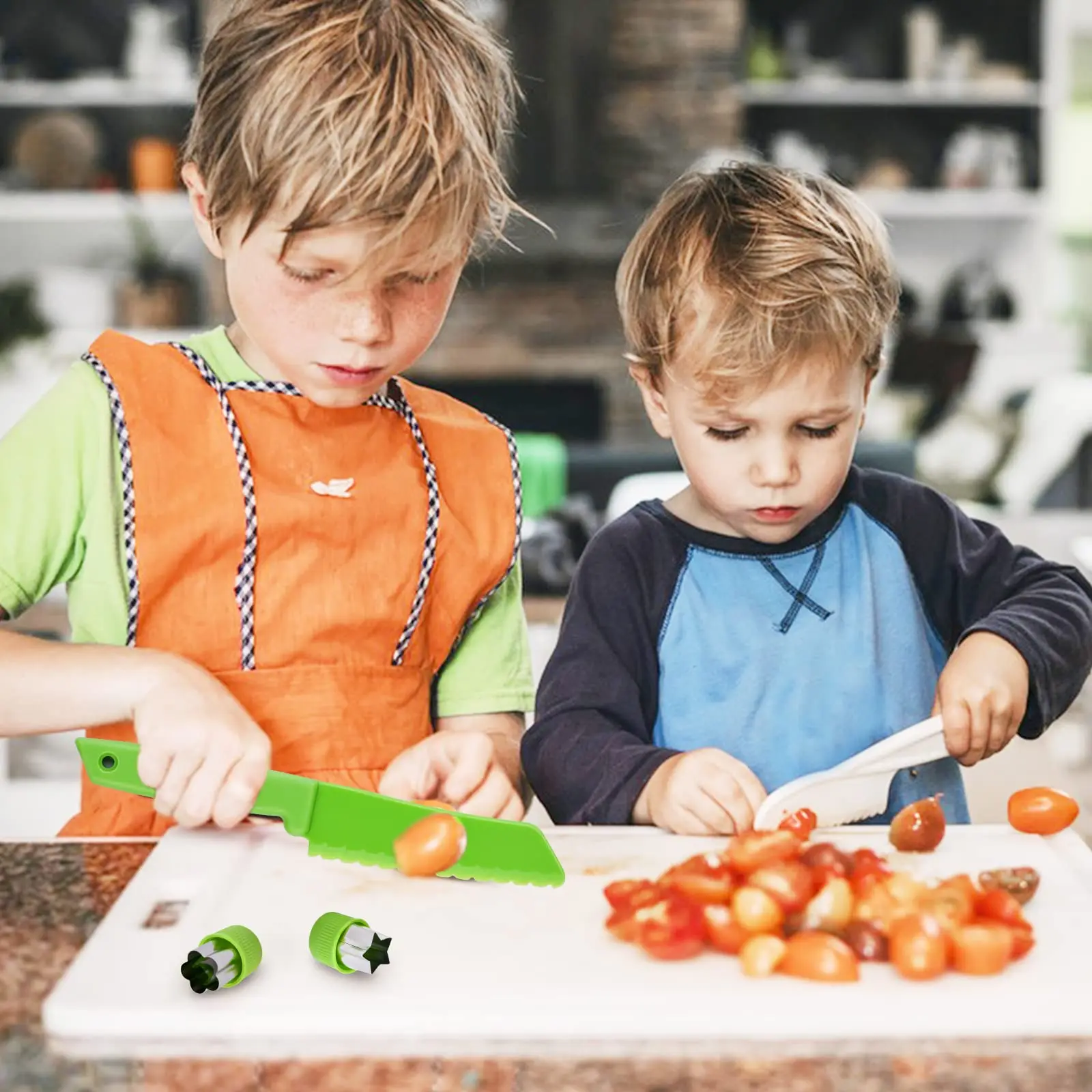 13Pcs Montessori Kitchen Tools Set Cookware Baking Toy Kids Safe Knifes With Cutting Board for Toddlers Real Cooking Accessories 6