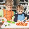 13Pcs Montessori Kitchen Tools Set Cookware Baking Toy Kids Safe Knifes With Cutting Board for Toddlers Real Cooking Accessories 6