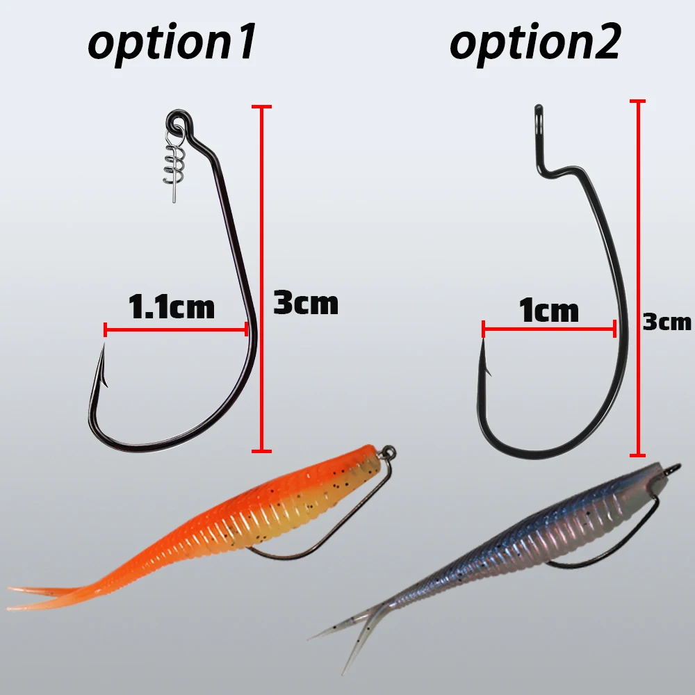 Softlure Angelköder Set Mit Offset Haken Und Angelbox_voghion.com