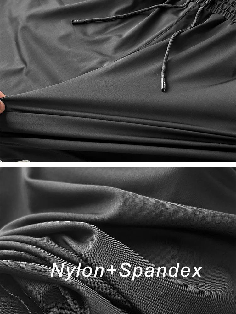 Summer Men's Shorts Breathable Mesh Stretch Ice Silk Gym Running Sports Loose Casual Shorts With Zip Pockets Big Size 8XL 9XL 5
