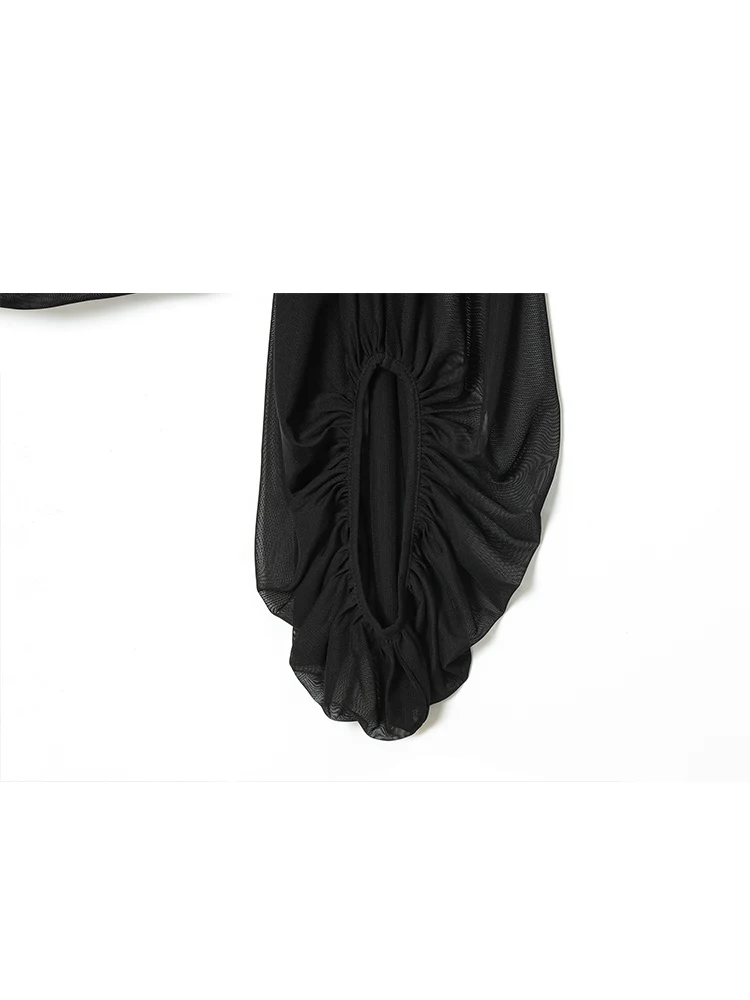 Women Long Sleeve Blouse Top Fashion Slash Neck  Sexy Slimming Folds Design Short Top 2026 New Solid Ladies Club Streetwear