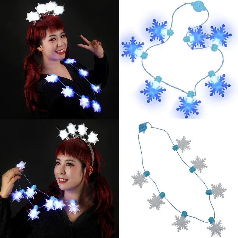 

LED Light Up Christmas Necklace Party Kids Christmas Light Necklace Battery Operated Christmas Holiday Necklace