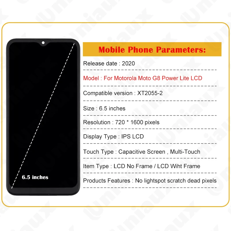ζ  G8 Ŀ Ʈ LCD ÷,  ġ Ÿ, G8 Ŀ Ʈ XT2055-2 ũ ü, 6.5 ġ 
