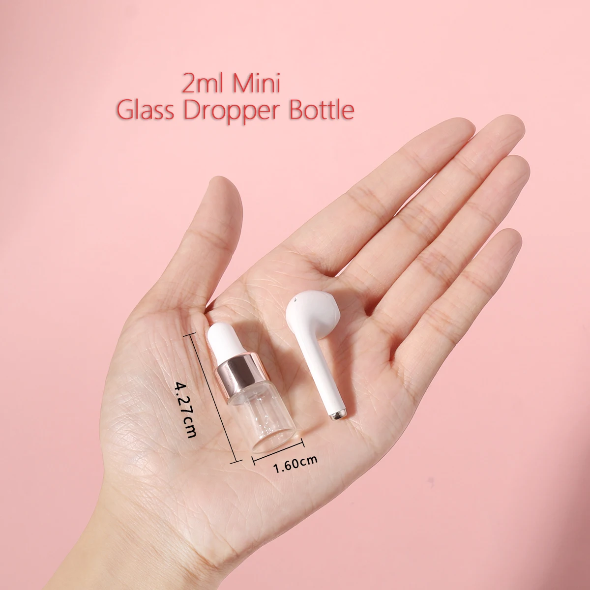 3pcs 2ml Clear Mini Glass Dropper Bottles Small with Glass Eye Dropper for Essential Oils Sample Traveling 5