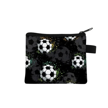 Portamonete modello calcio per ragazzi/ragazze Portafoglio portachiavi Organizzatore di carte piccole Custodia per chiavi in cartone animato 3D Borsa per soldi per bambini 1