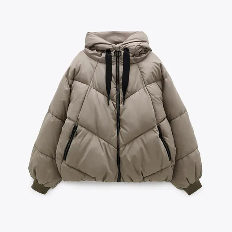

2021 Za Winter Warm Snow Women New Hooded Parkas Down Cotton Padded Jacket Women Coat Thicken Women Casual Parka Oversized