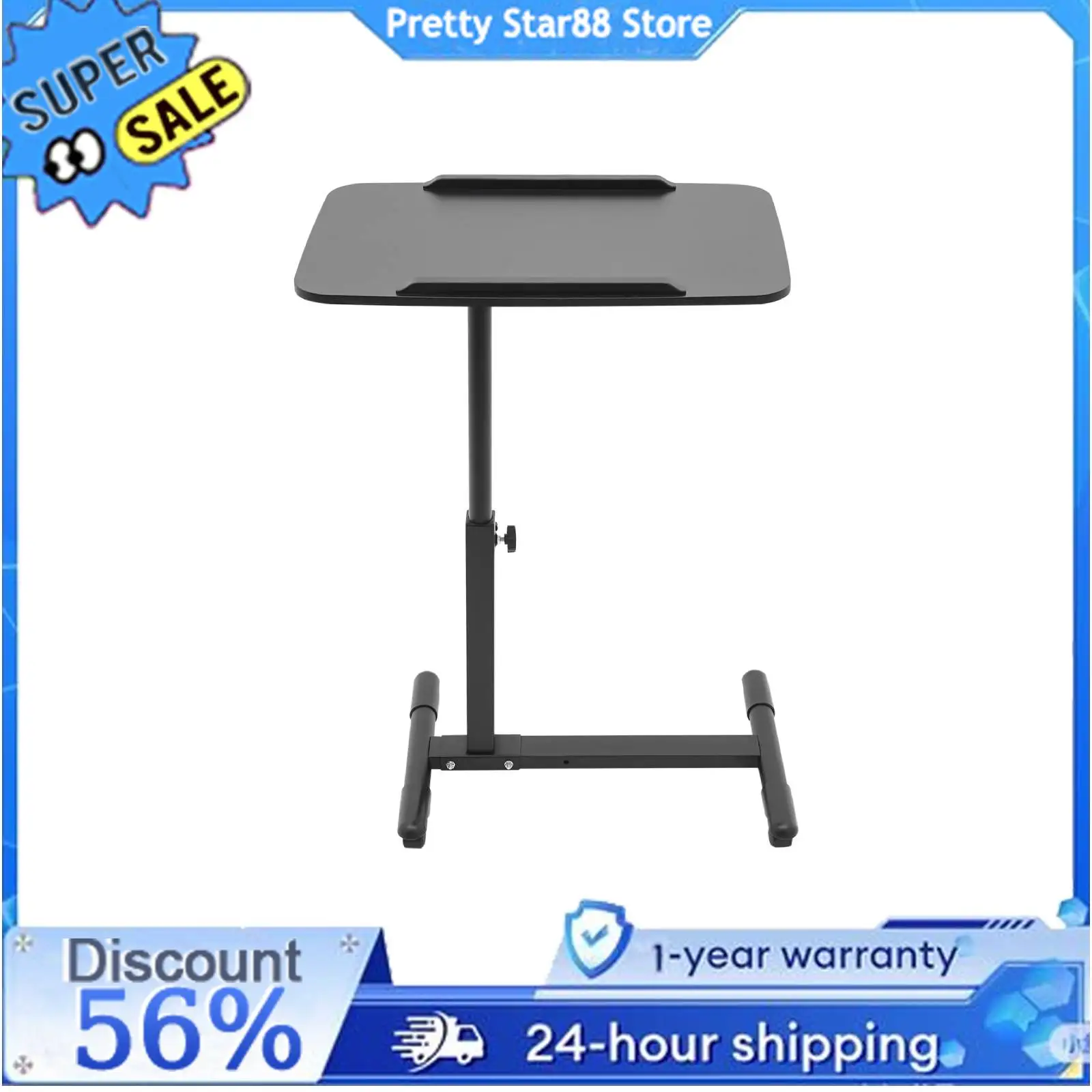 Bedside Table Wear-Resistant Adjustable Hospital and Home Use Bed Table High Stability Rolling Laptop Table for Homes/Offices