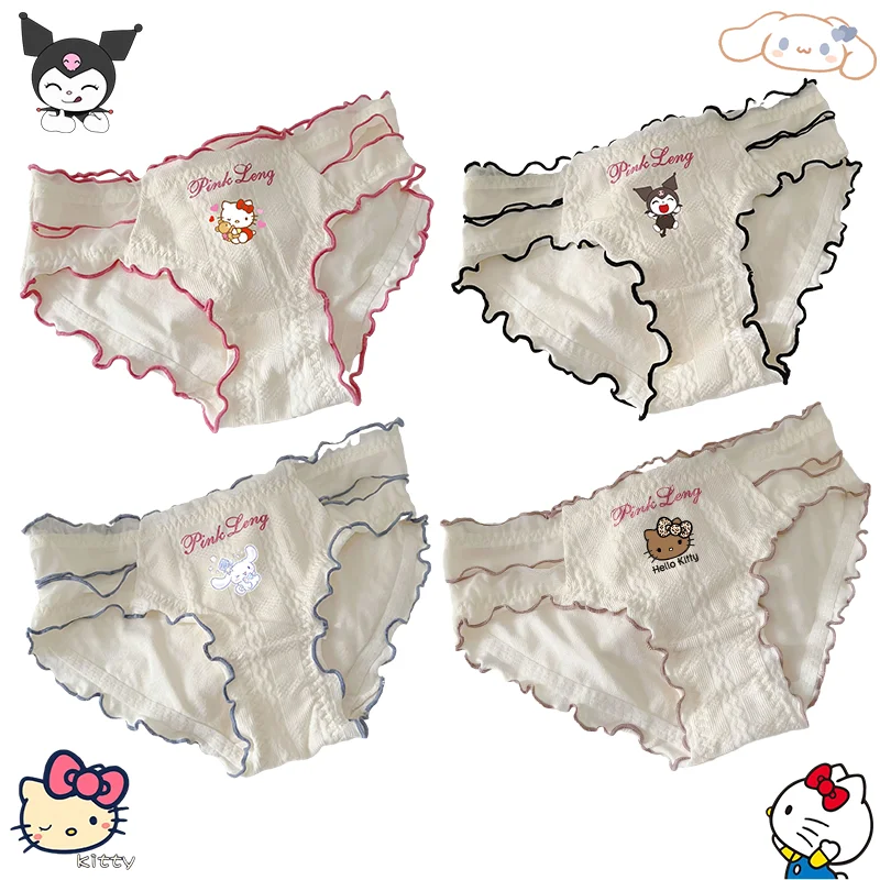 

Мультяшные Hello Kitty Kuromi My Melody Cinnamoroll помпон пурин пахако хлопковое мягкое кружевное нижнее белье Ins Kawaii Sanrio аниме трусы