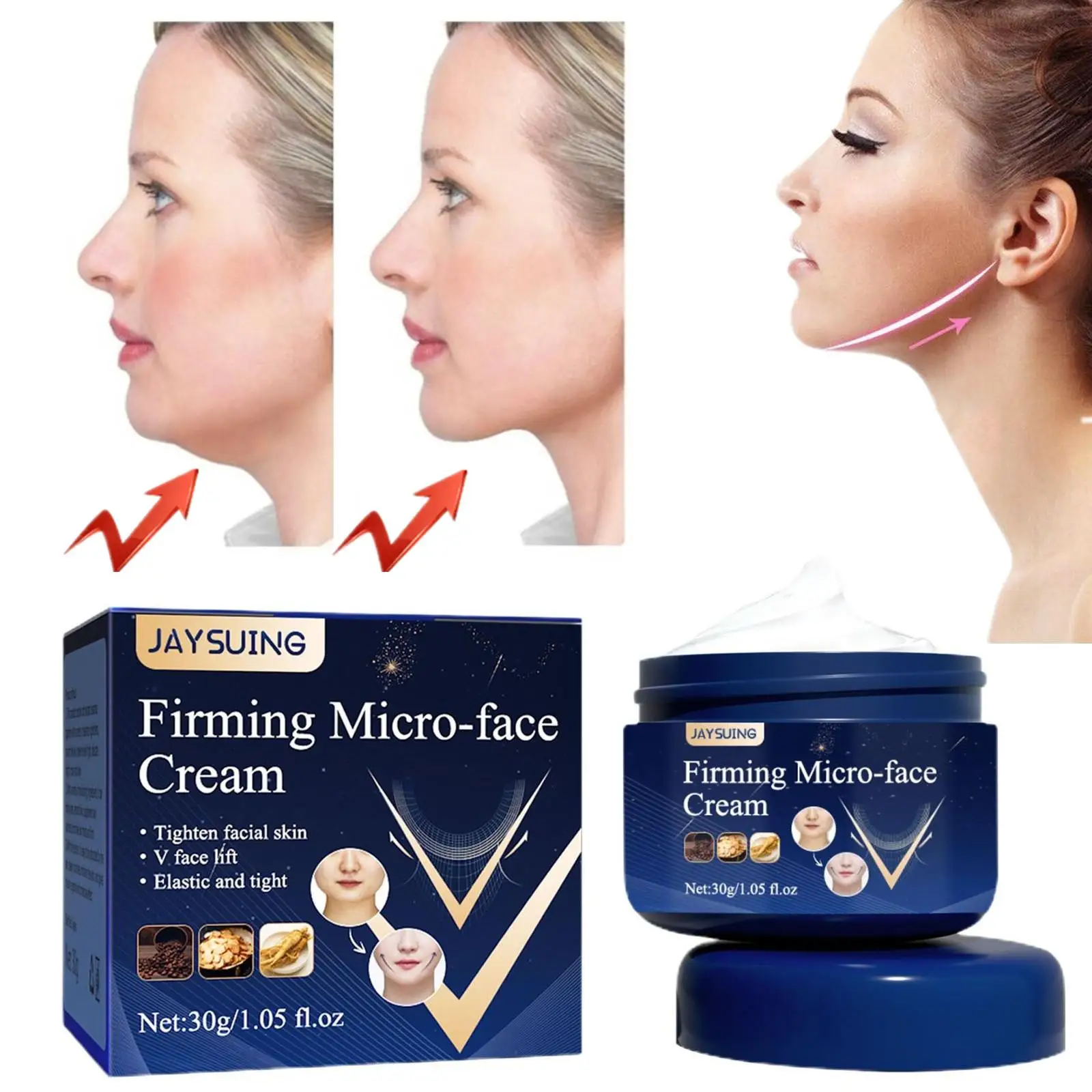 V-Shape Slimming Cream Firming Face-lift Slimming Removal Masseter Muscle Double Chin Face Fat Burning Anti-aging Products