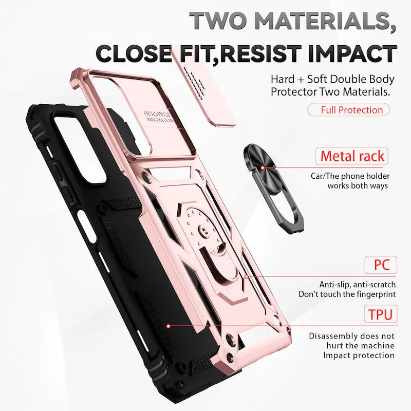 Armor Ring Bracket Push Phone Fodral för Xiaomi Redmi Note 11 10 9 8 Pro Ma 9S Prime Poco X3 NFC X4 M4 4G 5G Skal för Mi_voghion.com