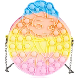 Sac à main de princesse arc en ciel pour filles et femmes, sac à bandoulière Popper Bubble Fidget, sacs à main en Silicone pour jouets sensoriels d'autisme 