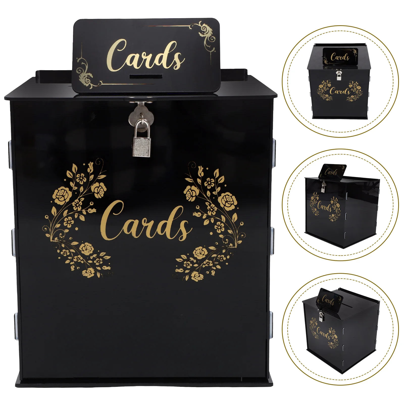 

Wedding Card Collection Box Decorative Party Cards Storage Case Baby Shower Cards Container With Lock