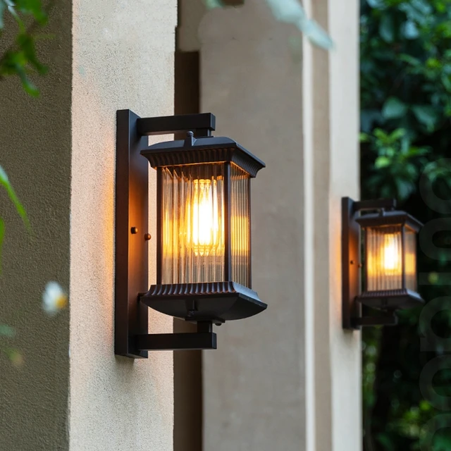Outdoor Wall Lamp Metal Waterproof Outside Wall Lights AC90-260V Exterior Wall Lighting for Hotel Villa Big Porch Garden Gate