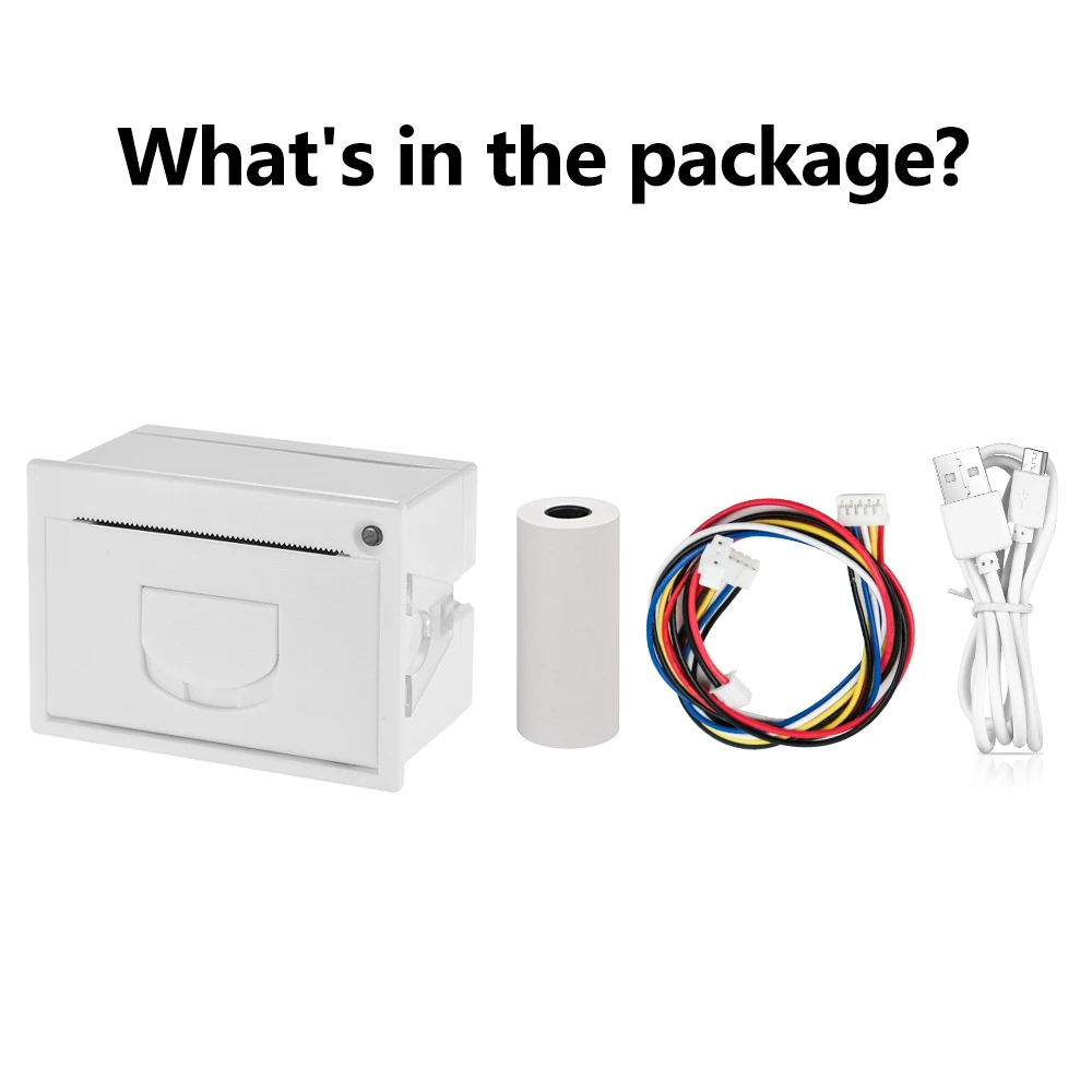 Mini 58mm Panel Embedded Thermal Printer w/ Interface USB RS232 TTL ESC POS Android Windows 5v-9v QR204 Receipt Ticket Printers