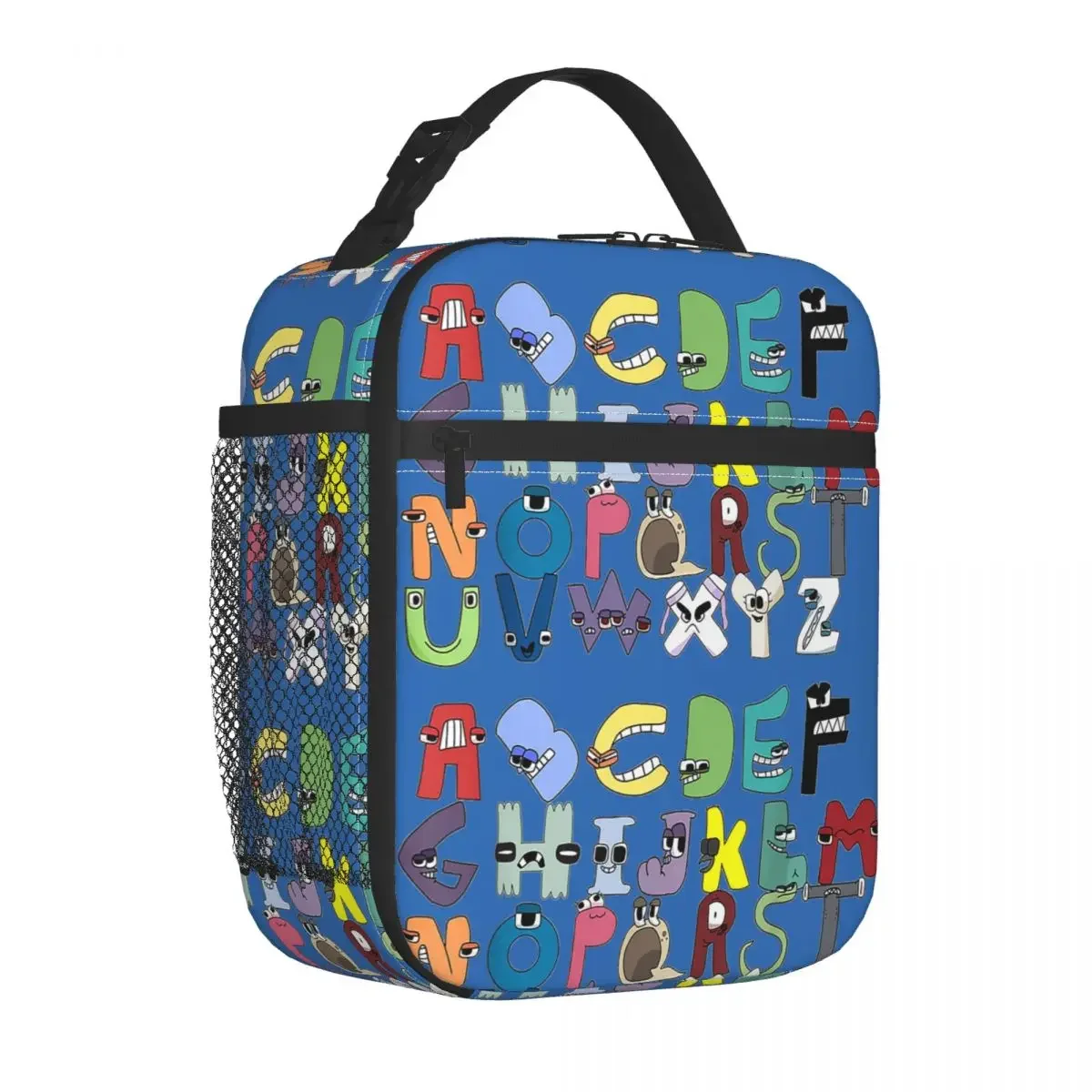 Villain Letter Abc Insulated Lunch Bags Boys Matching Evil Alphabet Lore Pasto Container Thermal Bag Tote Lunch Box Beach Bags