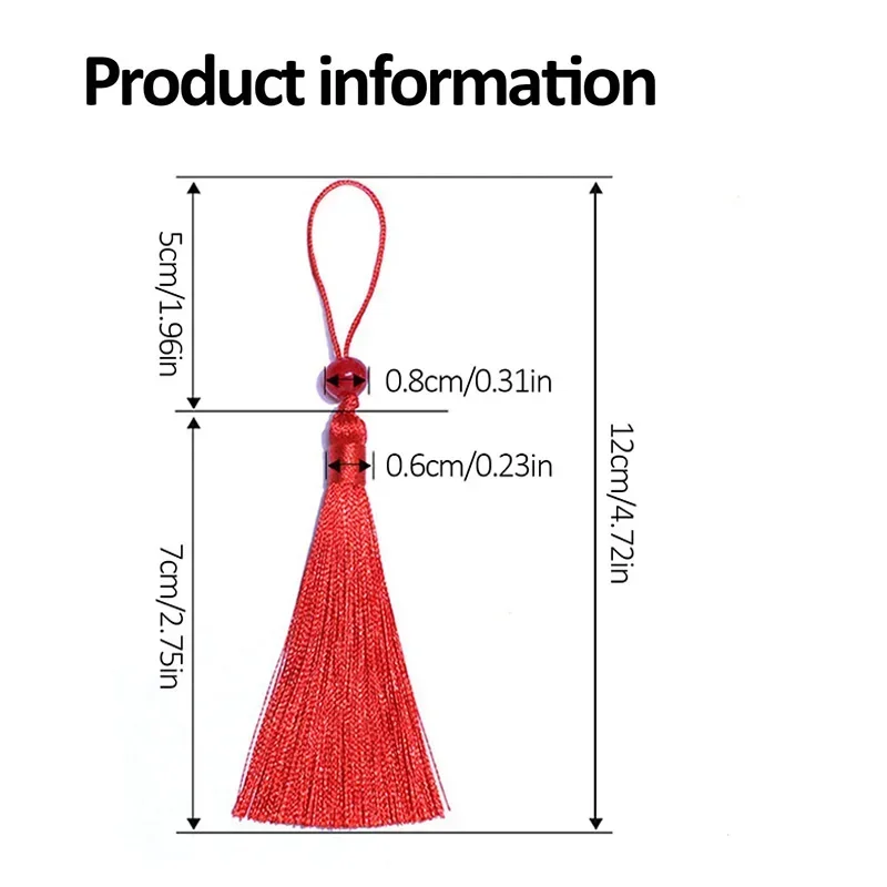 10/5Pcs Polyester Silk Tassel Fringe 12cm Mini Tassels Bookmark Beaded Tassels For Jewellery Making DIY Craft Accessories