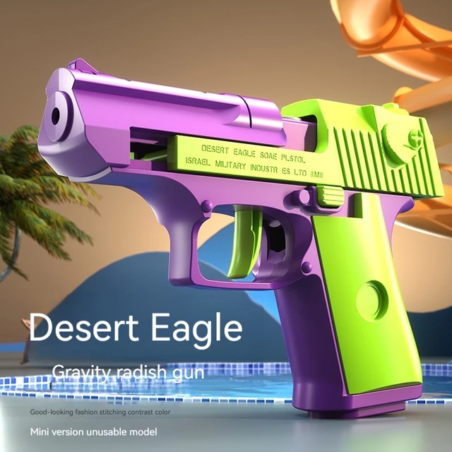 3D Radish Toy Gun Model Cannot Shoot M1911 Pistol Desert Eagle Empty Load Hang-up 3D Printing Fidget Toy for Boys Decompression 2