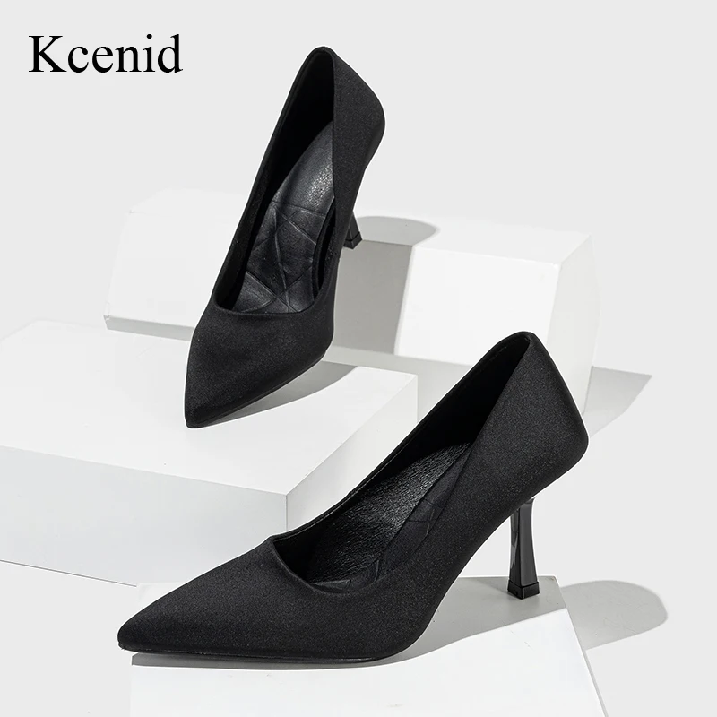 

Kcenid Fashion Summer Shoes Woman Stiletto High Heels Slip-on Pumps Shallow Office Work Pointed Toe Pumps Wedding Shoes