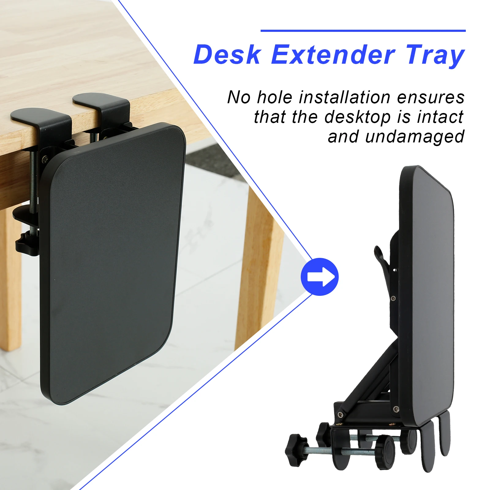 Desk Organizer Storage Organizer Adjustable Desk Extender Holder Computer Keyboard Tray Foldable Table Mount Arm Wrist Rest Shelf For Desk Home and Office