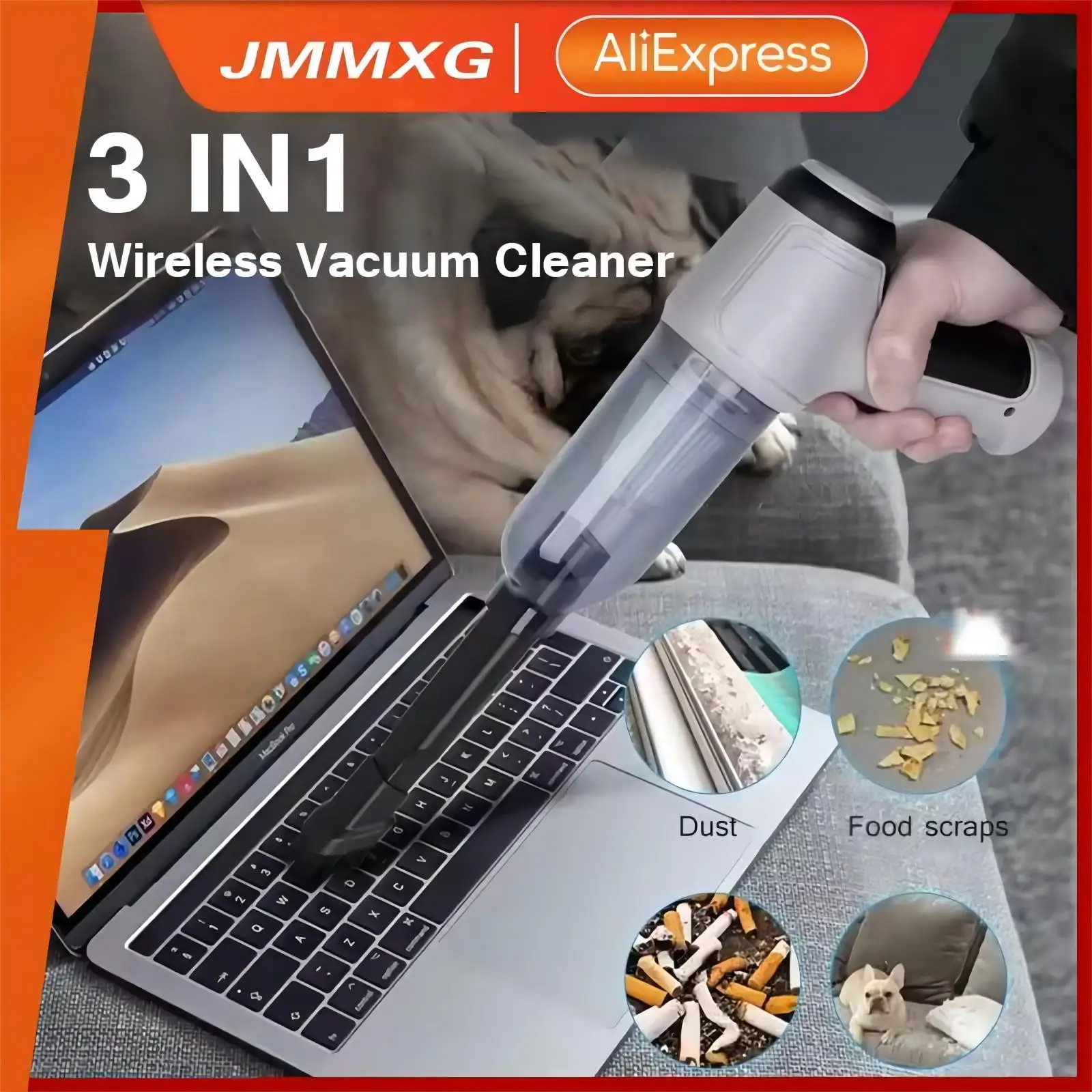 3 In 1 Handheld Wireless Car Vacuum Cleaner 9000pa 120w High Power