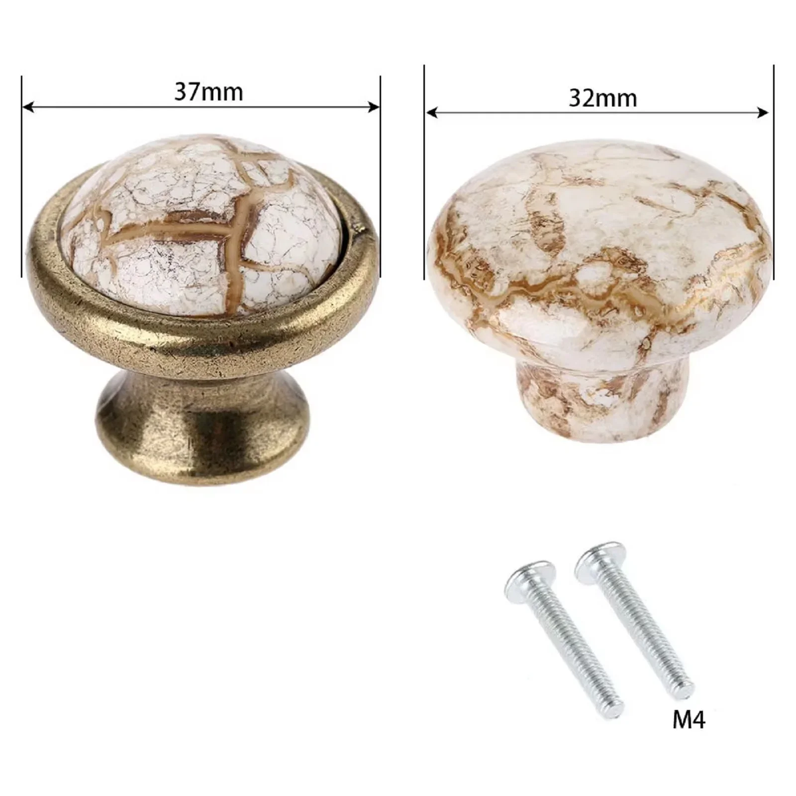 1Pc Antique Furniture Door Knobs & Handles Marble Ceramic Kitchen Cupboard Cabinet Wardrobe Dresser Drawer Knob Pulls 32/37mm furniture knobs