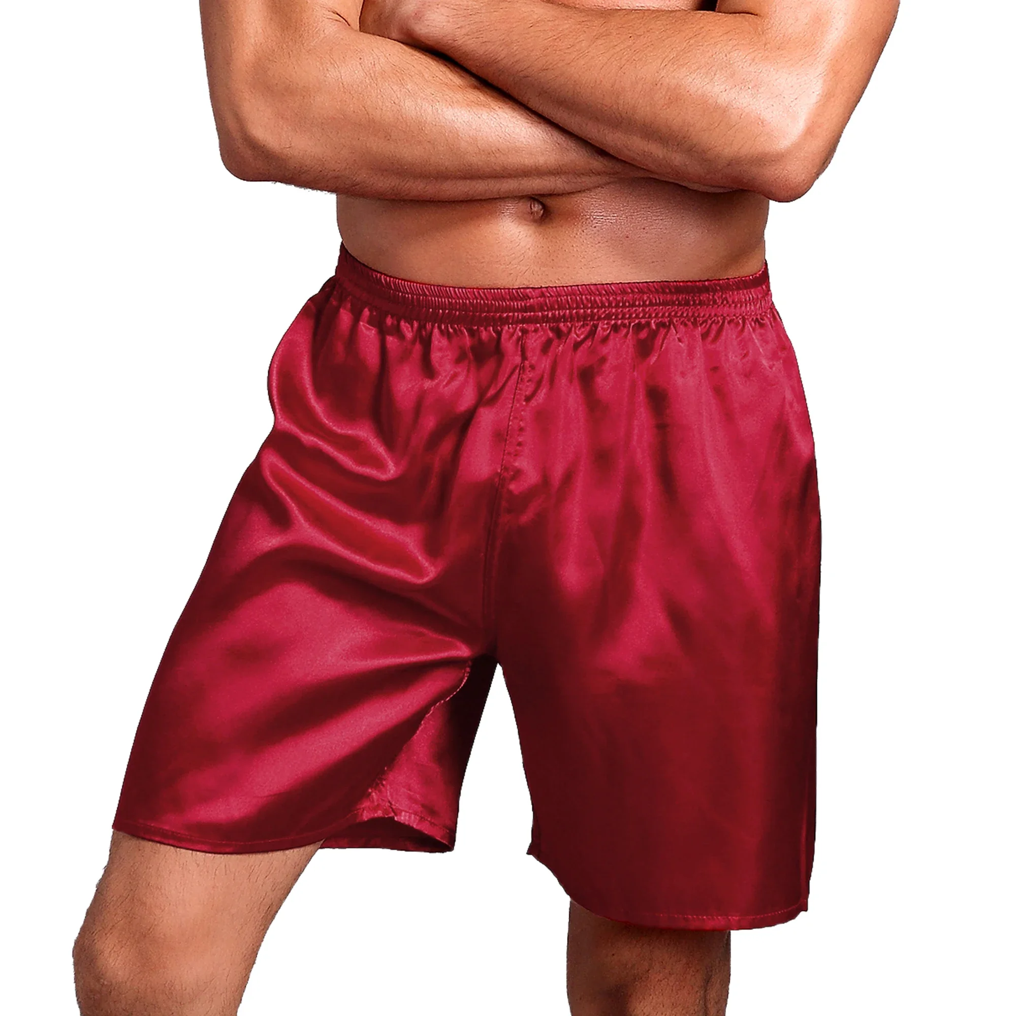 Mens Pajamas Shorts Summer Five Points Home Sleep Shorts Simulated Silk Loose Casual Beach Shorts Pajama Pants Men Sleep Bottoms