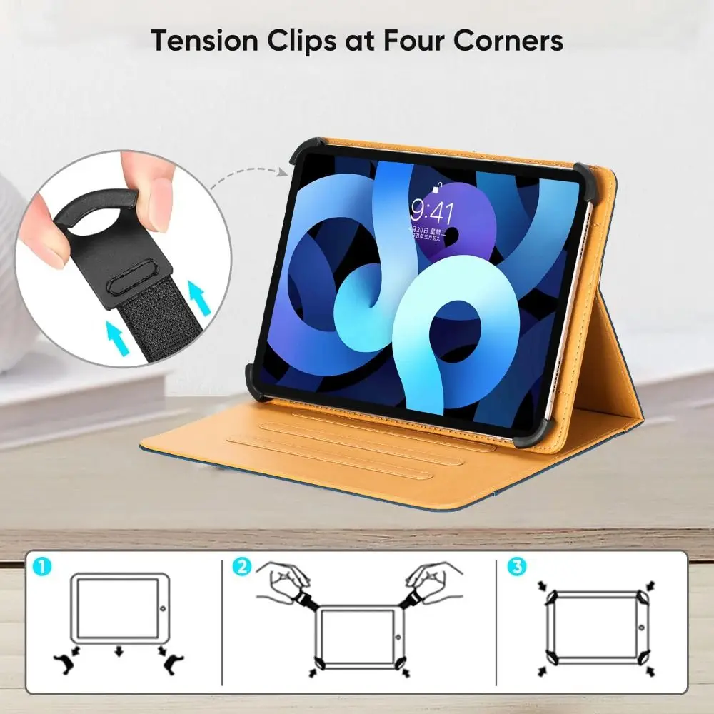 Universal Multi-Angle Shockproof Tablet Stand Case with Dual-Color Design