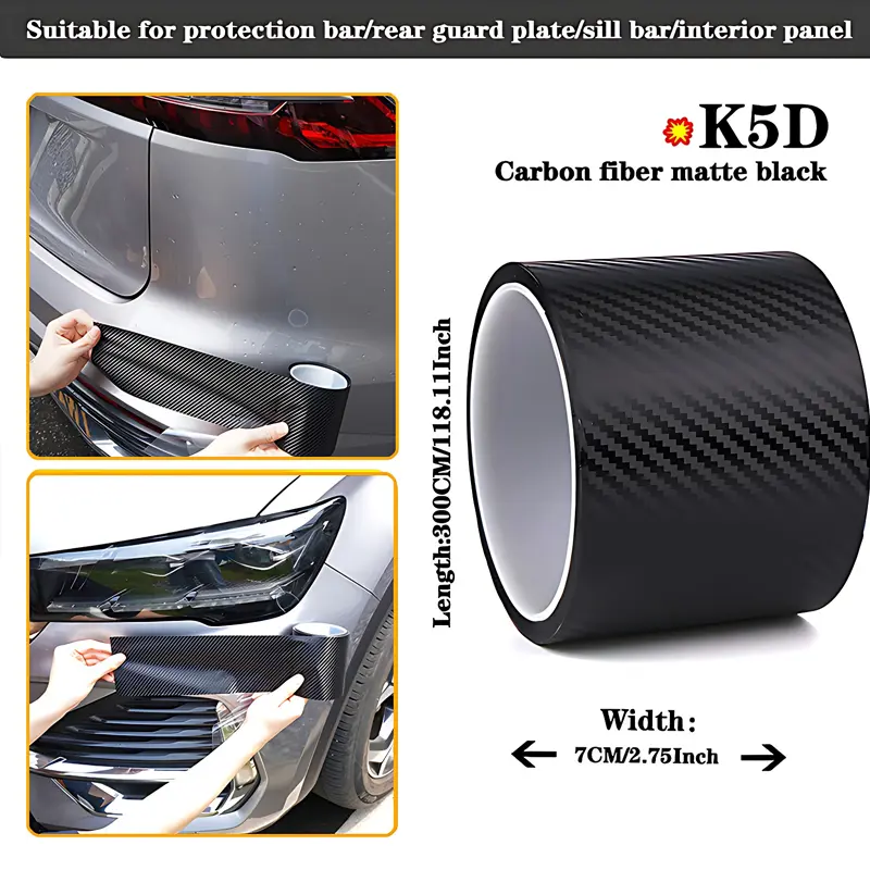 High quality K5D Transparent carbon fiber Car Door Protector Stickers Anti Scratch Tape Auto Trunk Sill Scuff Protector Film - Image 8