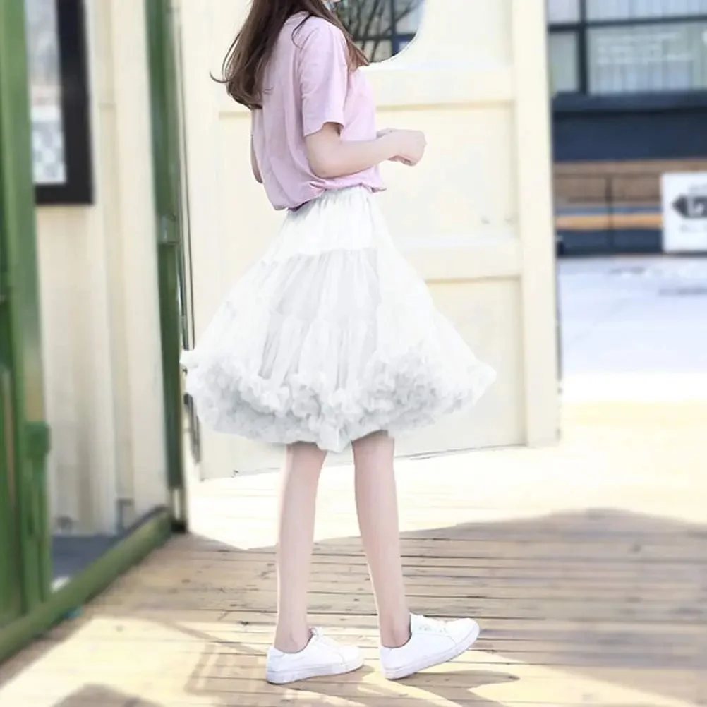 Petticoat Women Lolita Cosplay Petticoat A-Line Puffy Tutu Skirt Layered Ballet Pettiskirts Big Bowknot Underskirt petticoat skirt petticoat underskirt wedding underskirt lolita petticoat flower girl underskirt wedding petticoat ballet dress tulle tutu skirt