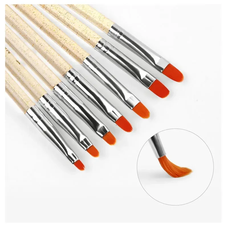 7Pcs/Set Nylon Hair UV Gel Acrylic Nail Art Builder Brush Pen Drawing Pens For Nail Design Nail Supplies For Professionals 3