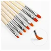 7Pcs/Set Nylon Hair UV Gel Acrylic Nail Art Builder Brush Pen Drawing Pens For Nail Design Nail Supplies For Professionals 3