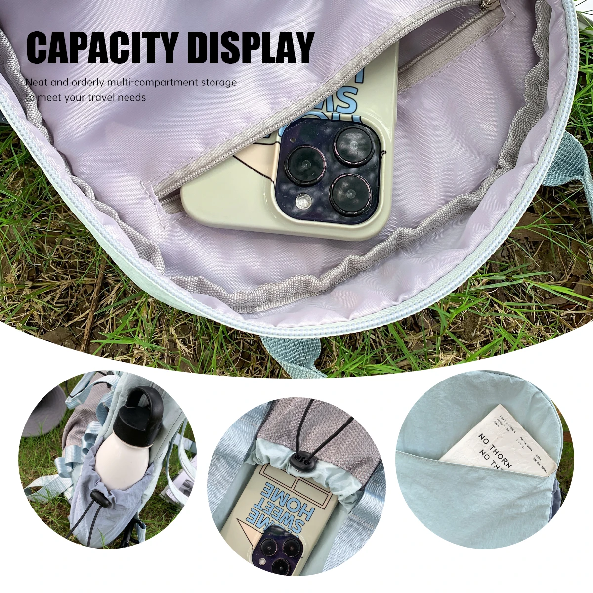 Outdoor Hiking Backpack for Women, Small and Ultra-Lightweight, Mini Lightweight Camping and Climbing Backpack for Men, Multi-Functional