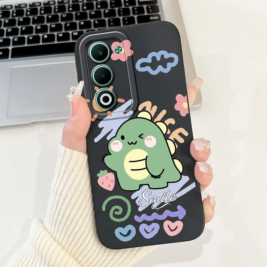 Cute Cat Dinosaur Cartoon Soft Silicone Matte Phone Case